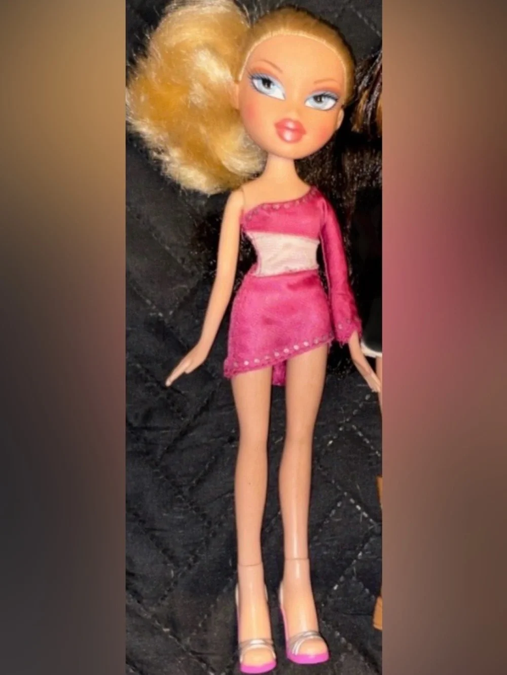 bratz Pink One-Shoulder Doll Dress with White Waistband